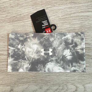 New Under Armour Headband Gray White Tie Dye Wide Heat Gear NWT